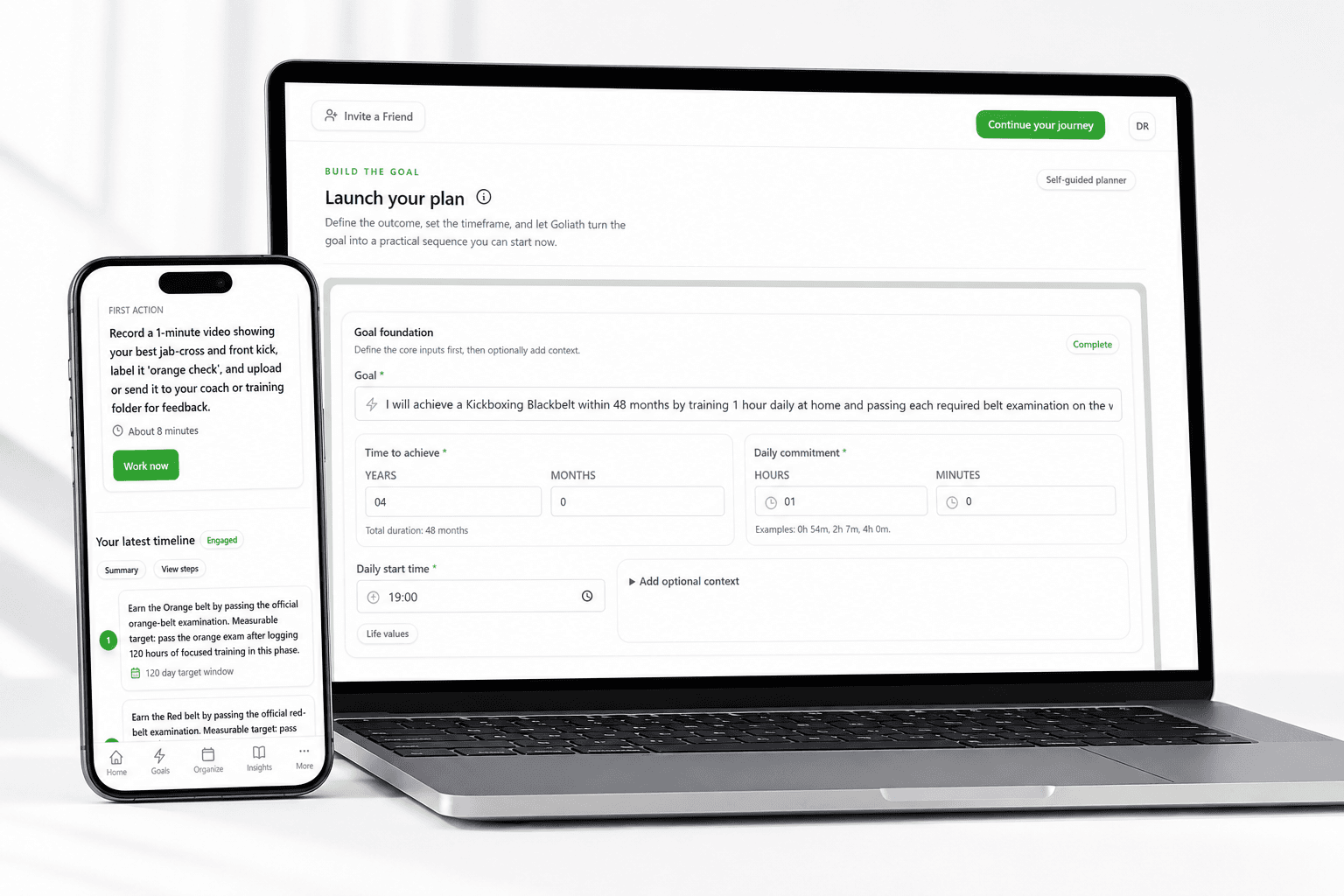 Goaliath dashboard preview