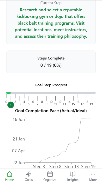 Goaliath mobile app screenshot