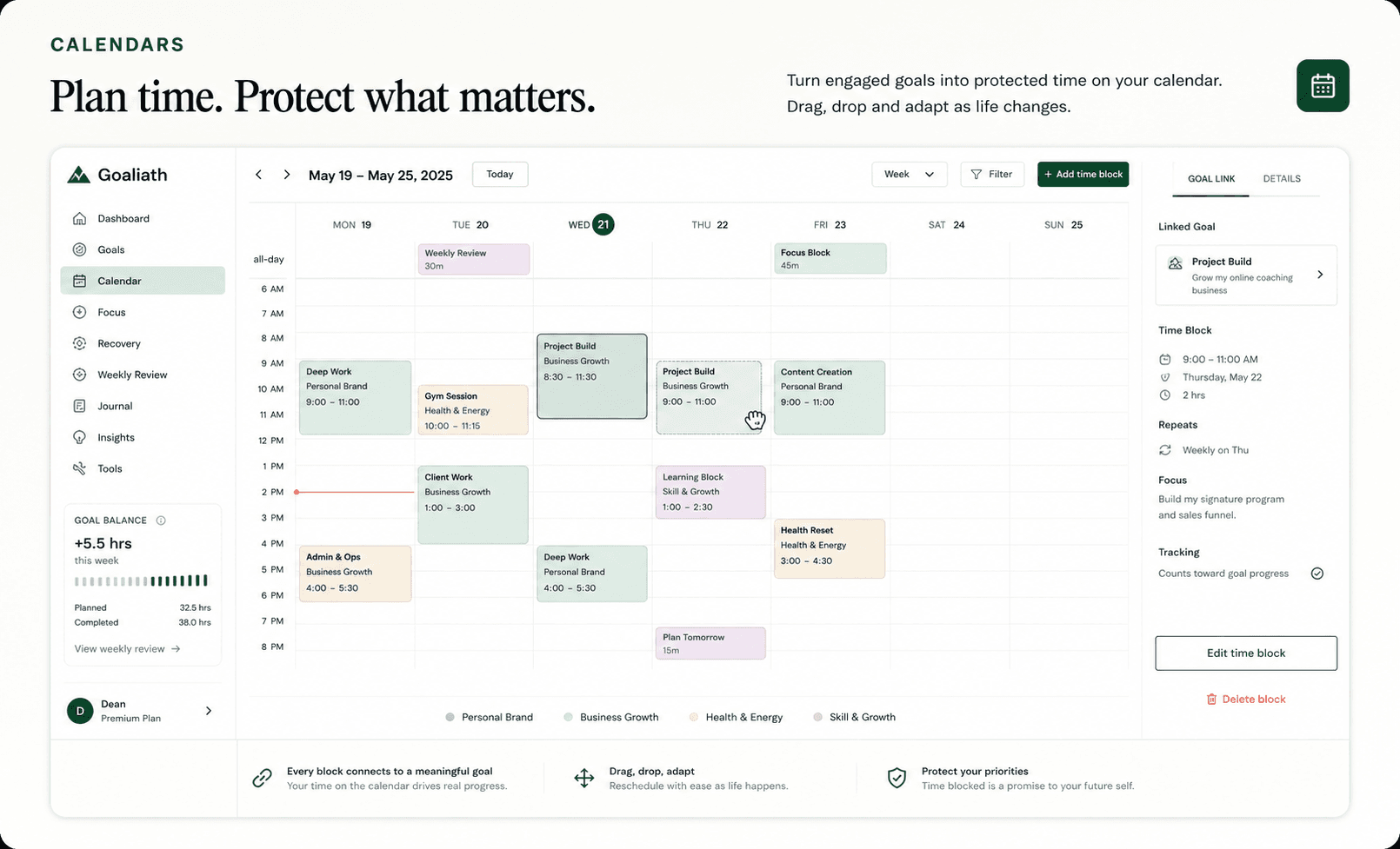 Calendars mobile preview
