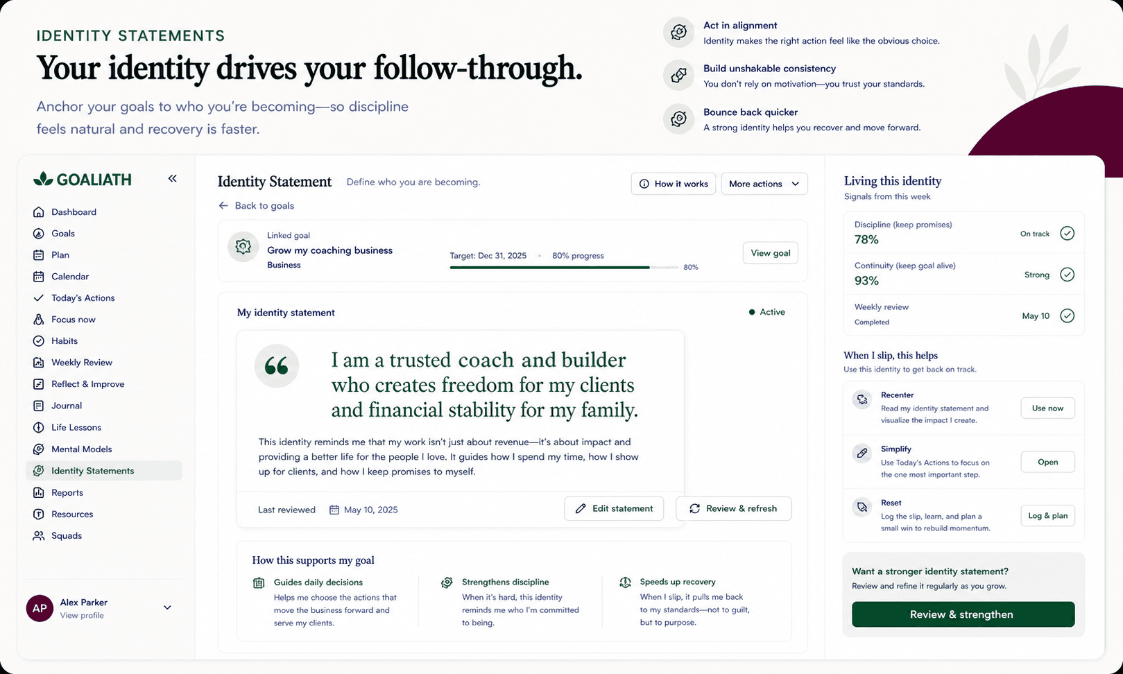Identity statements desktop preview
